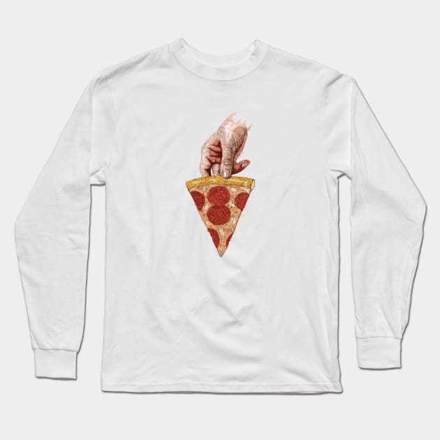 Take a slice of pizza drawing with scribble art Long Sleeve T-Shirt by KondeHipe